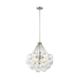 Visual Comfort Studio - 6514303-962 - Three Light Pendant - Bronzeville - Brushed Nickel