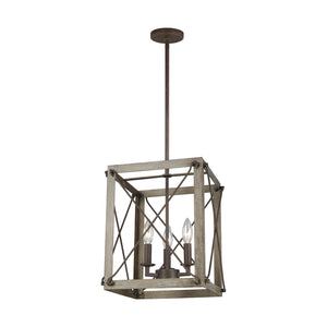 Visual Comfort Studio - 6526303-872 - Three Light Hall / Foyer Pendant - Thornwood - Washed Pine