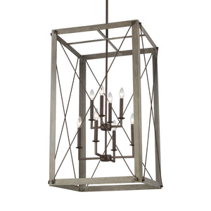 Visual Comfort Studio - 6526308EN-872 - Eight Light Hall / Foyer - Thornwood - Washed Pine