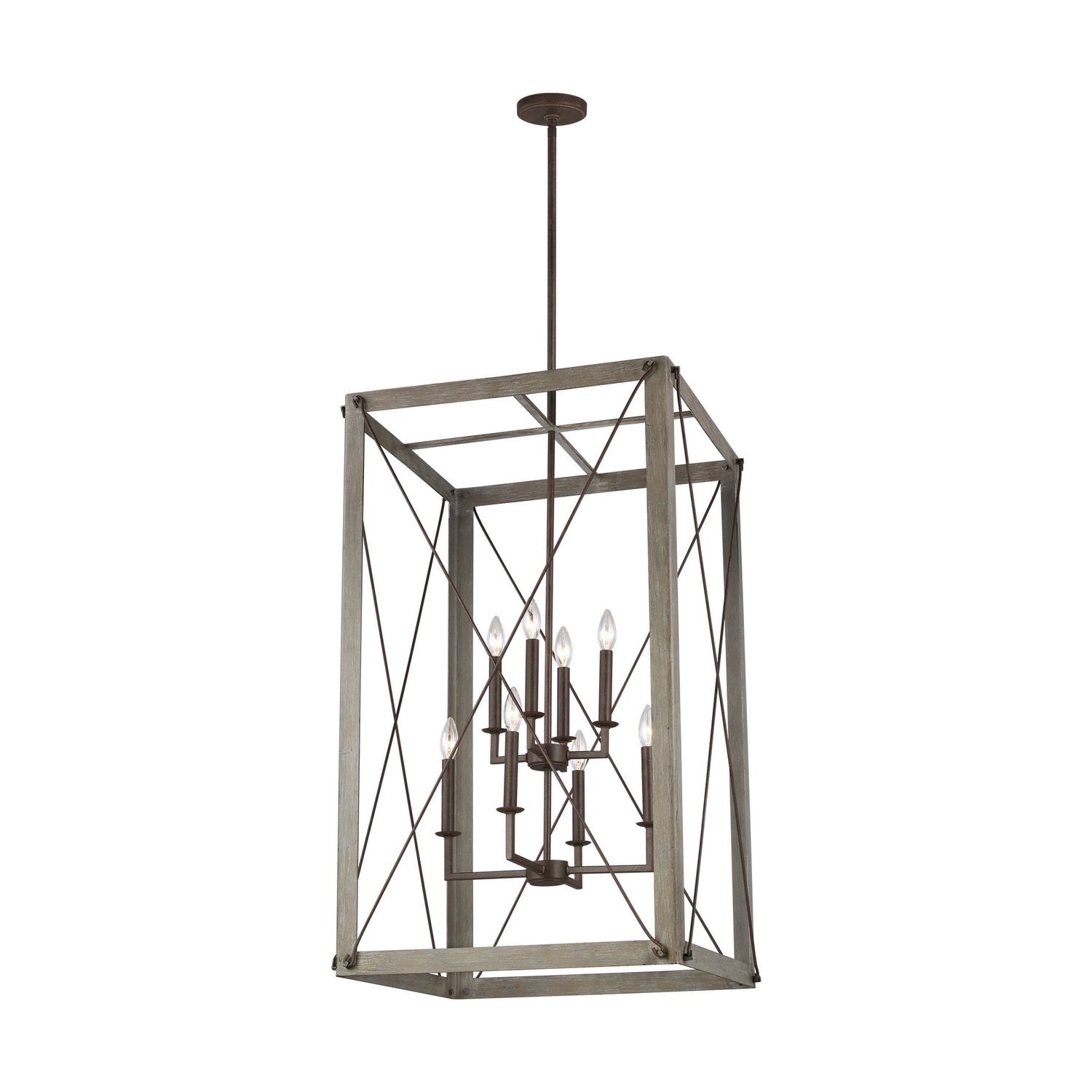 Visual Comfort Studio - 6526308EN-872 - Eight Light Hall / Foyer - Thornwood - Washed Pine