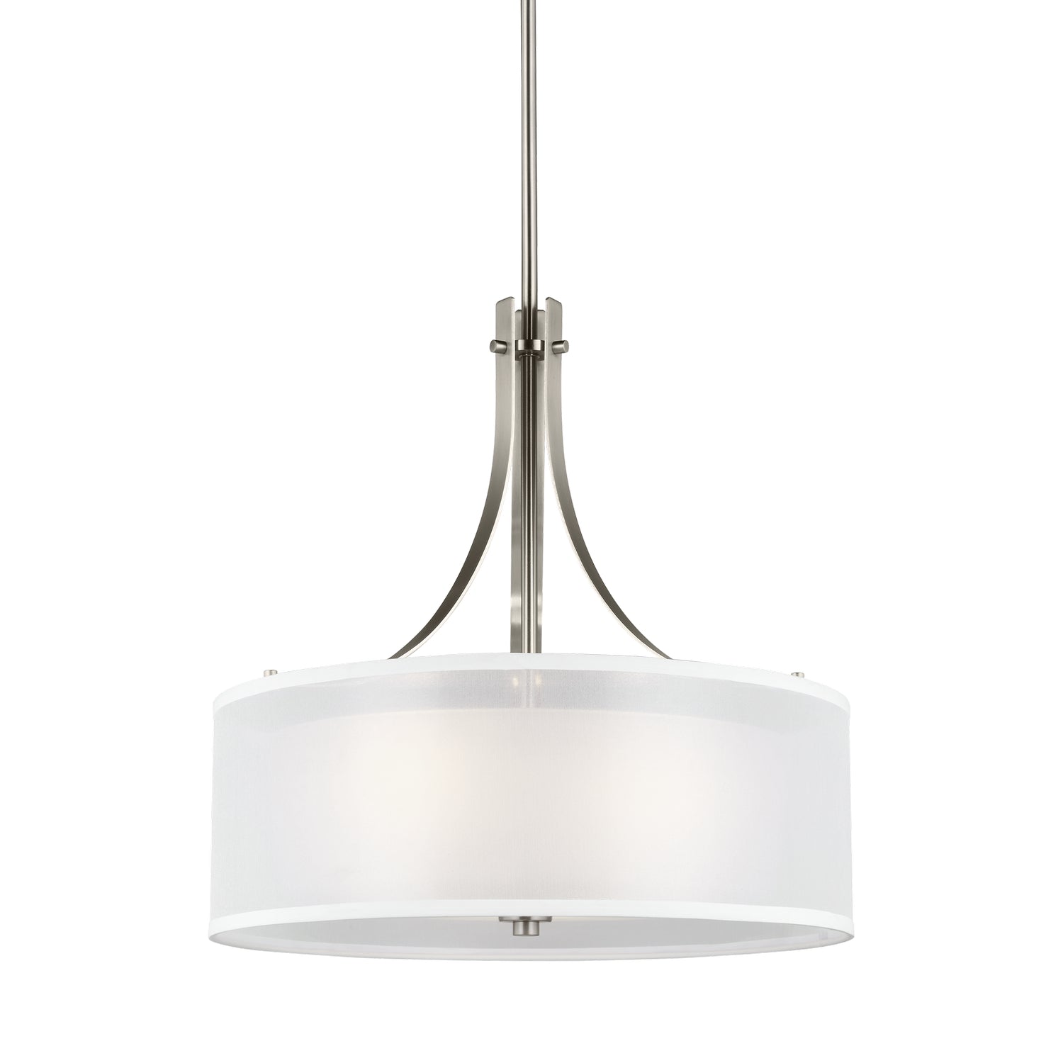 Generation Lighting. - 6537303-962 - Three Light Pendant - Elmwood Park - Brushed Nickel