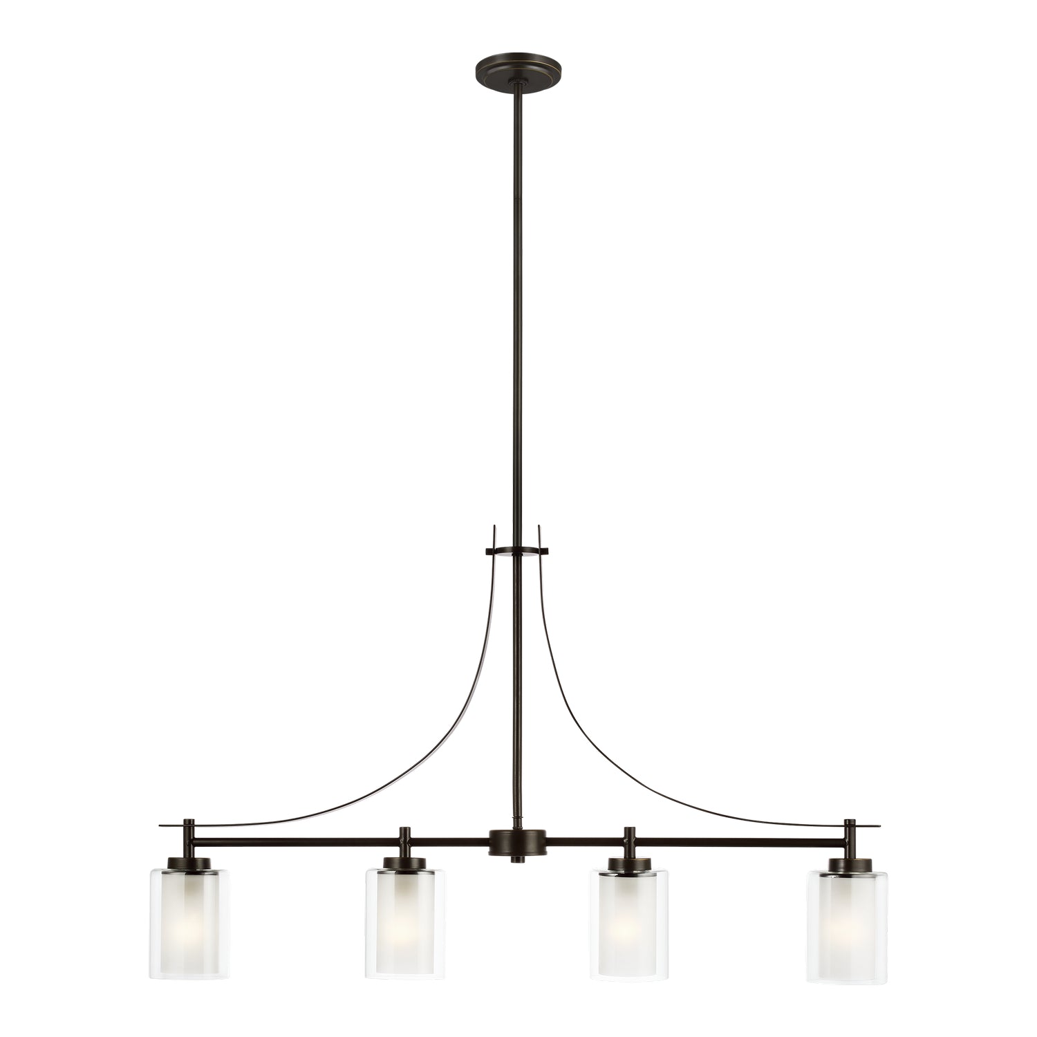 Generation Lighting. - 6637304-710 - Four Light Island Pendant - Elmwood Park - Bronze