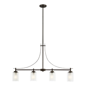 Generation Lighting. - 6637304-710 - Four Light Island Pendant - Elmwood Park - Bronze