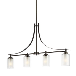 Generation Lighting. - 6637304-710 - Four Light Island Pendant - Elmwood Park - Bronze