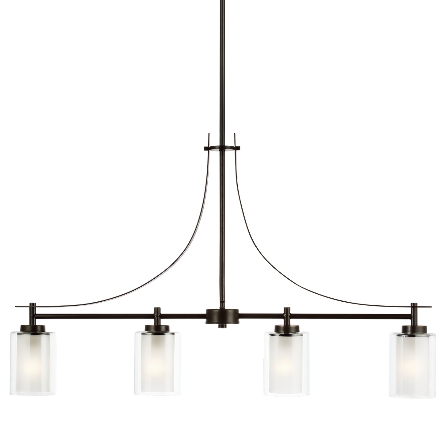 Generation Lighting - 6637304-710 - Four Light Island Pendant - Elmwood Park - Bronze