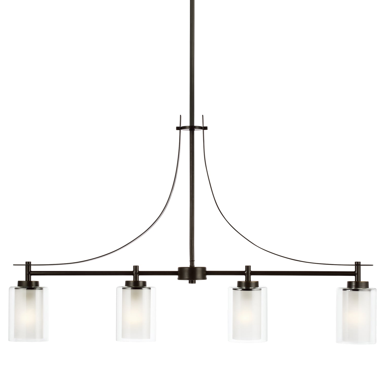 Generation Lighting. - 6637304-710 - Four Light Island Pendant - Elmwood Park - Bronze