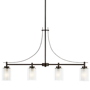 Generation Lighting. - 6637304-710 - Four Light Island Pendant - Elmwood Park - Bronze