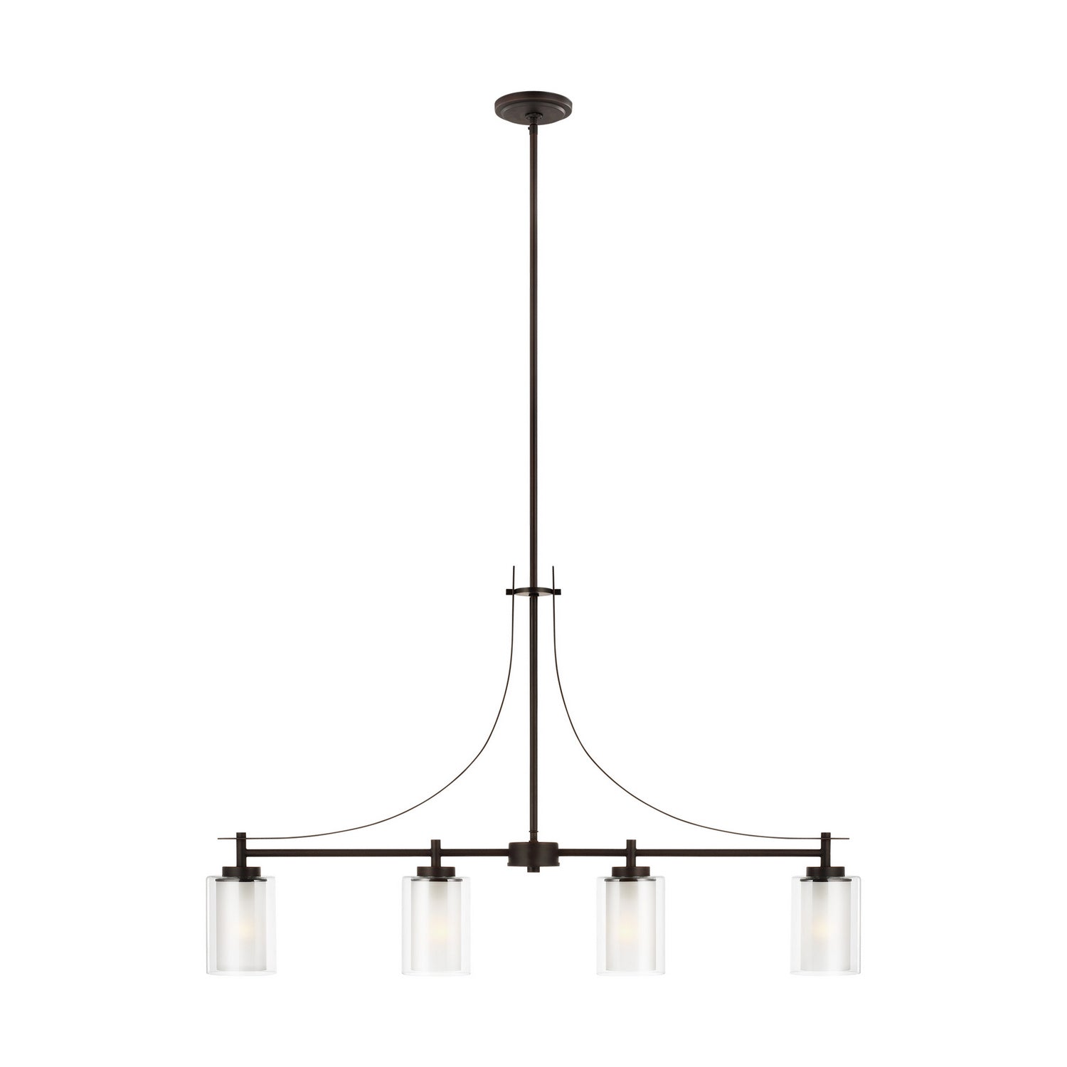 Generation Lighting. - 6637304-710 - Four Light Island Pendant - Elmwood Park - Bronze