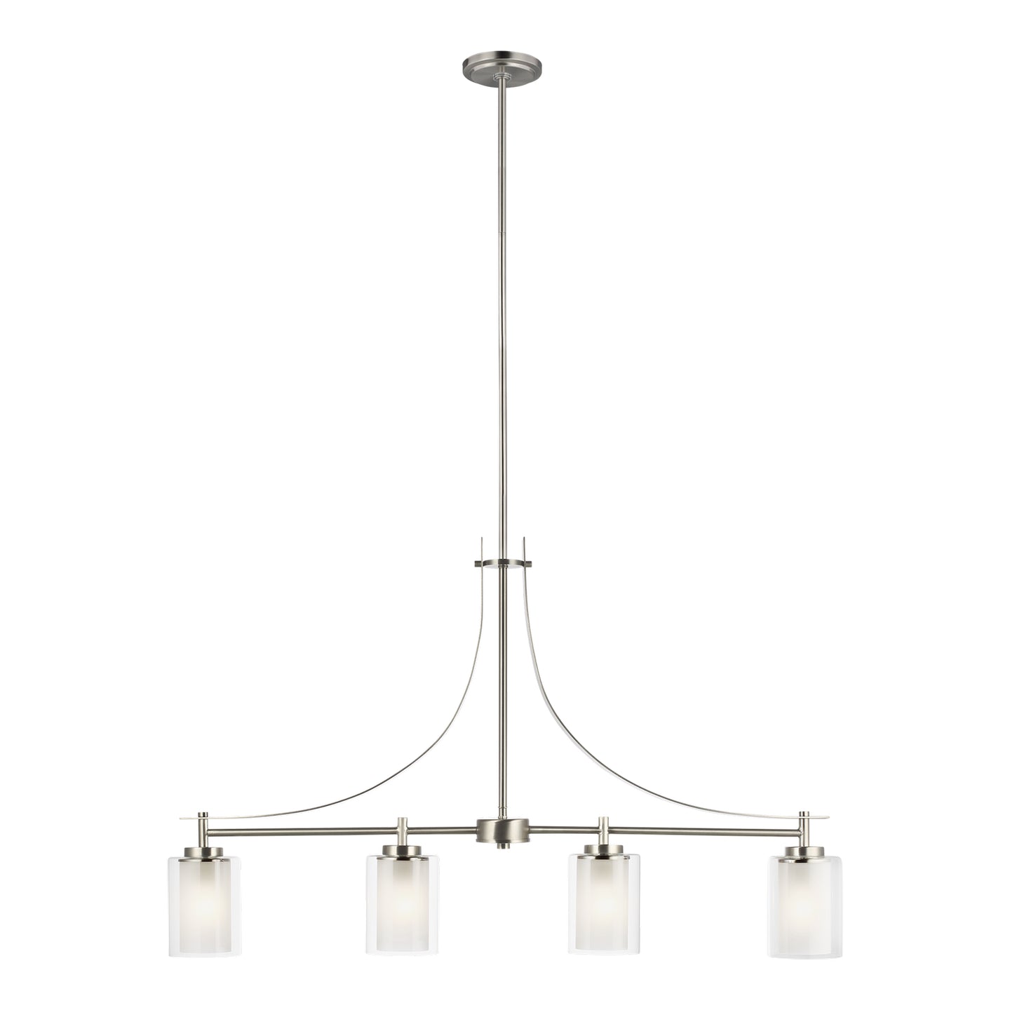 Generation Lighting - 6637304-962 - Four Light Island Pendant - Elmwood Park - Brushed Nickel