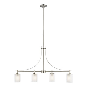 Generation Lighting. - 6637304-962 - Four Light Island Pendant - Elmwood Park - Brushed Nickel