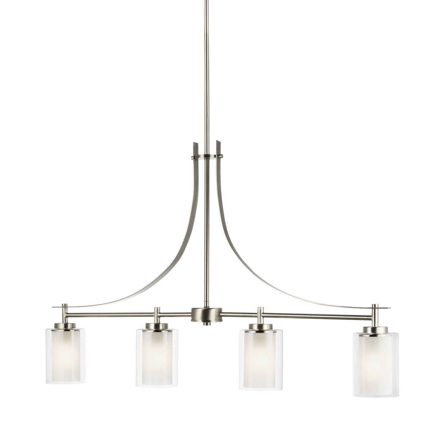 Generation Lighting. - 6637304-962 - Four Light Island Pendant - Elmwood Park - Brushed Nickel