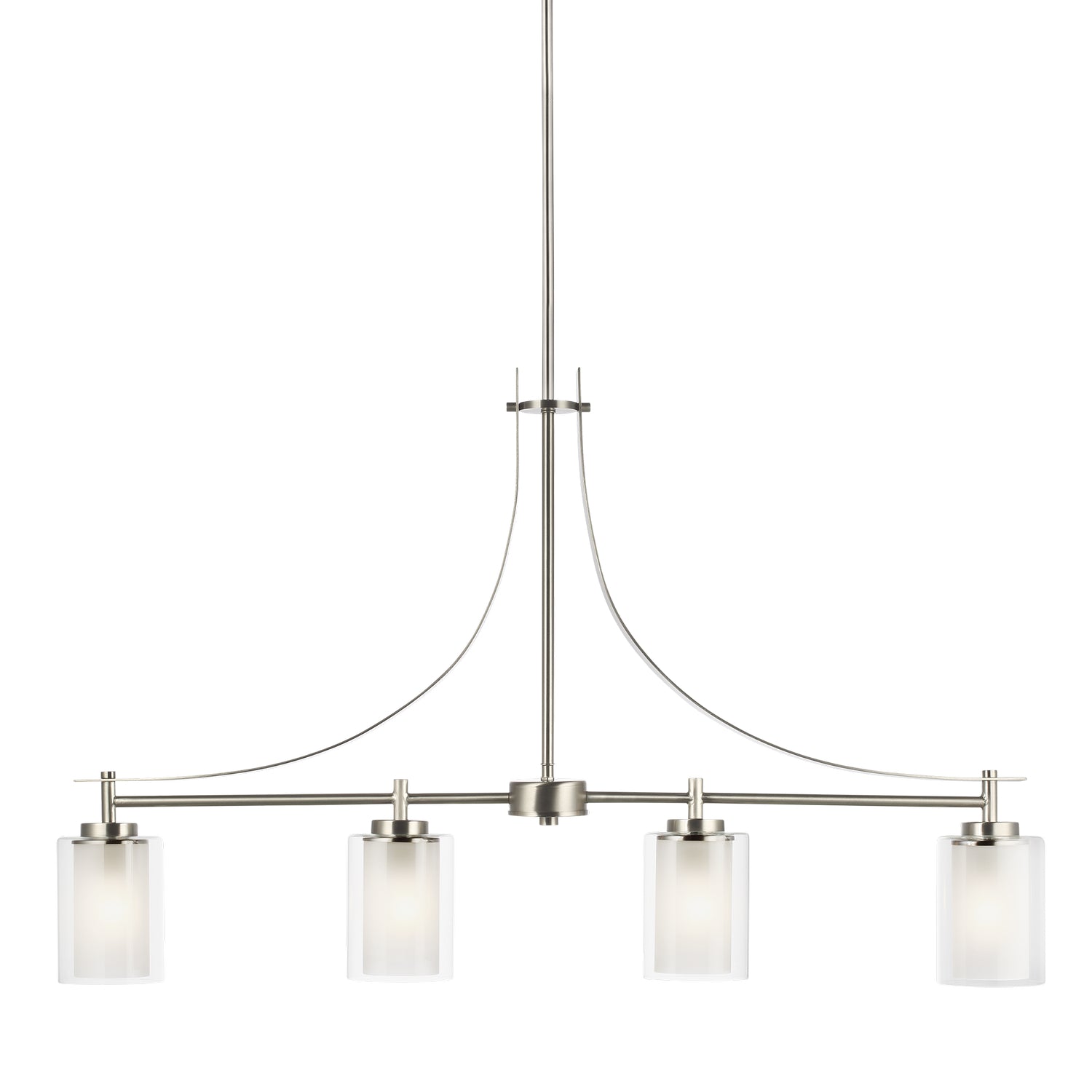 Generation Lighting. - 6637304-962 - Four Light Island Pendant - Elmwood Park - Brushed Nickel