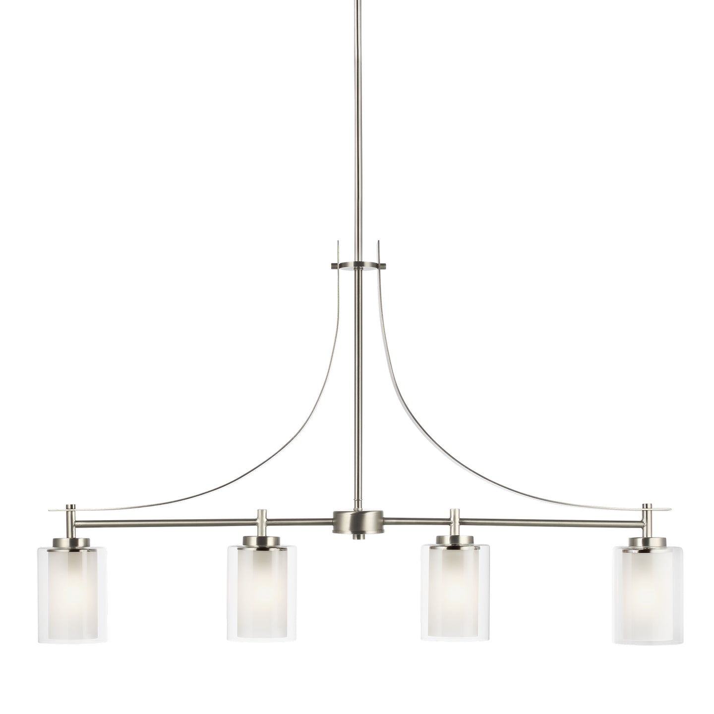 Generation Lighting - 6637304EN3-962 - Four Light Island Pendant - Elmwood Park - Brushed Nickel