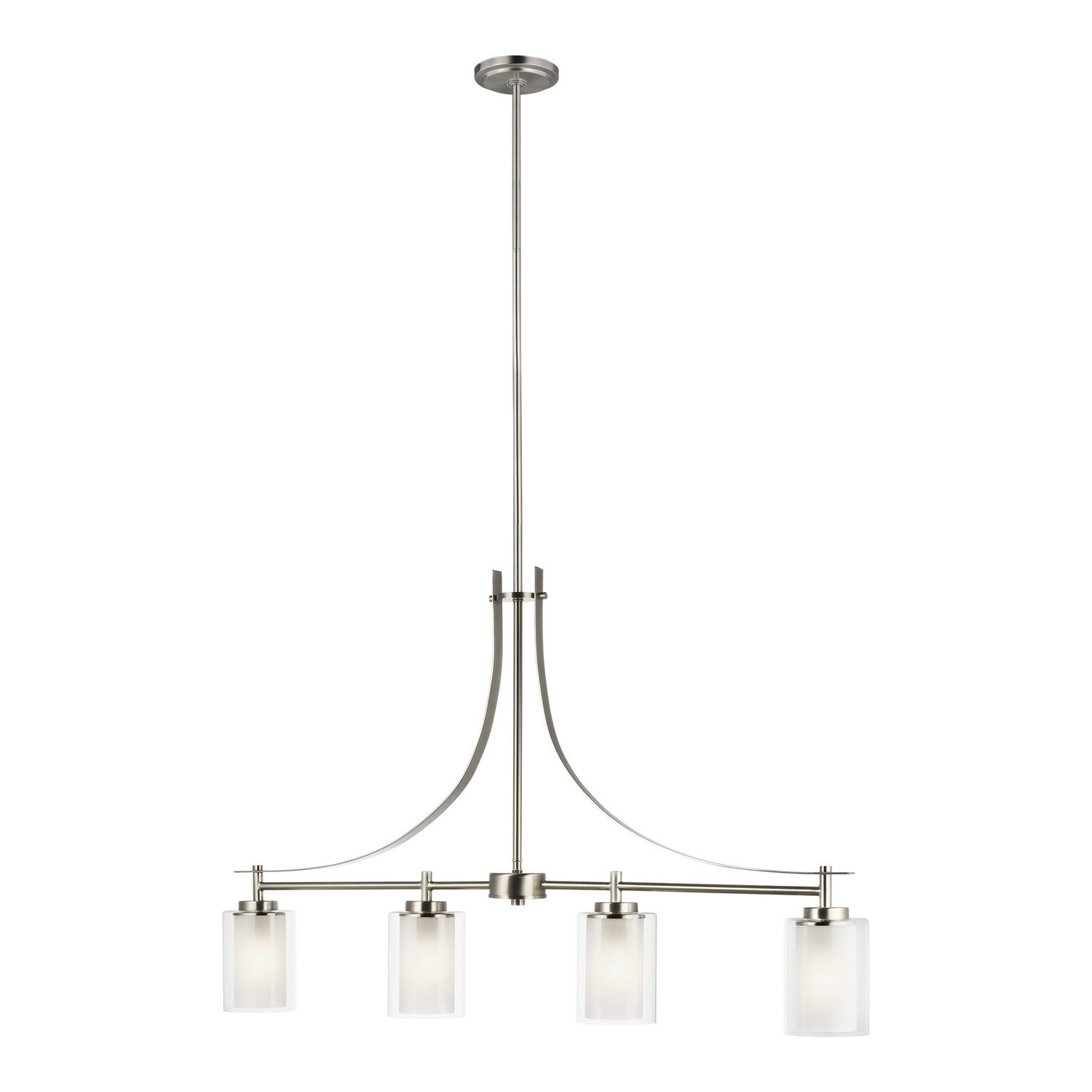 Generation Lighting. - 6637304EN3-962 - Four Light Island Pendant - Elmwood Park - Brushed Nickel