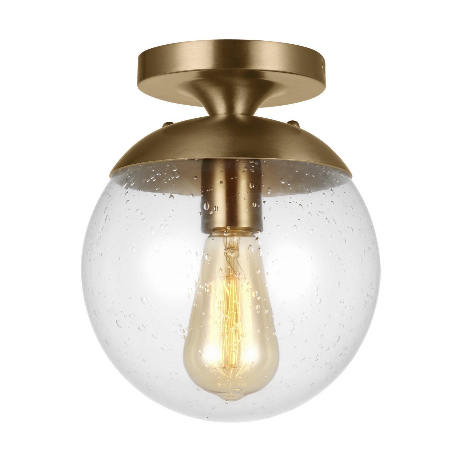 Visual Comfort Studio - 7501801-848 - One Light Wall / Ceiling Semi-Flush Mount - Leo - Hanging Globe - Satin Brass