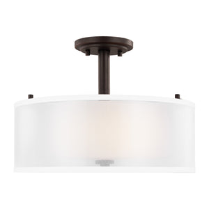 Generation Lighting. - 7737302-710 - Two Light Semi-Flush Mount - Elmwood Park - Bronze