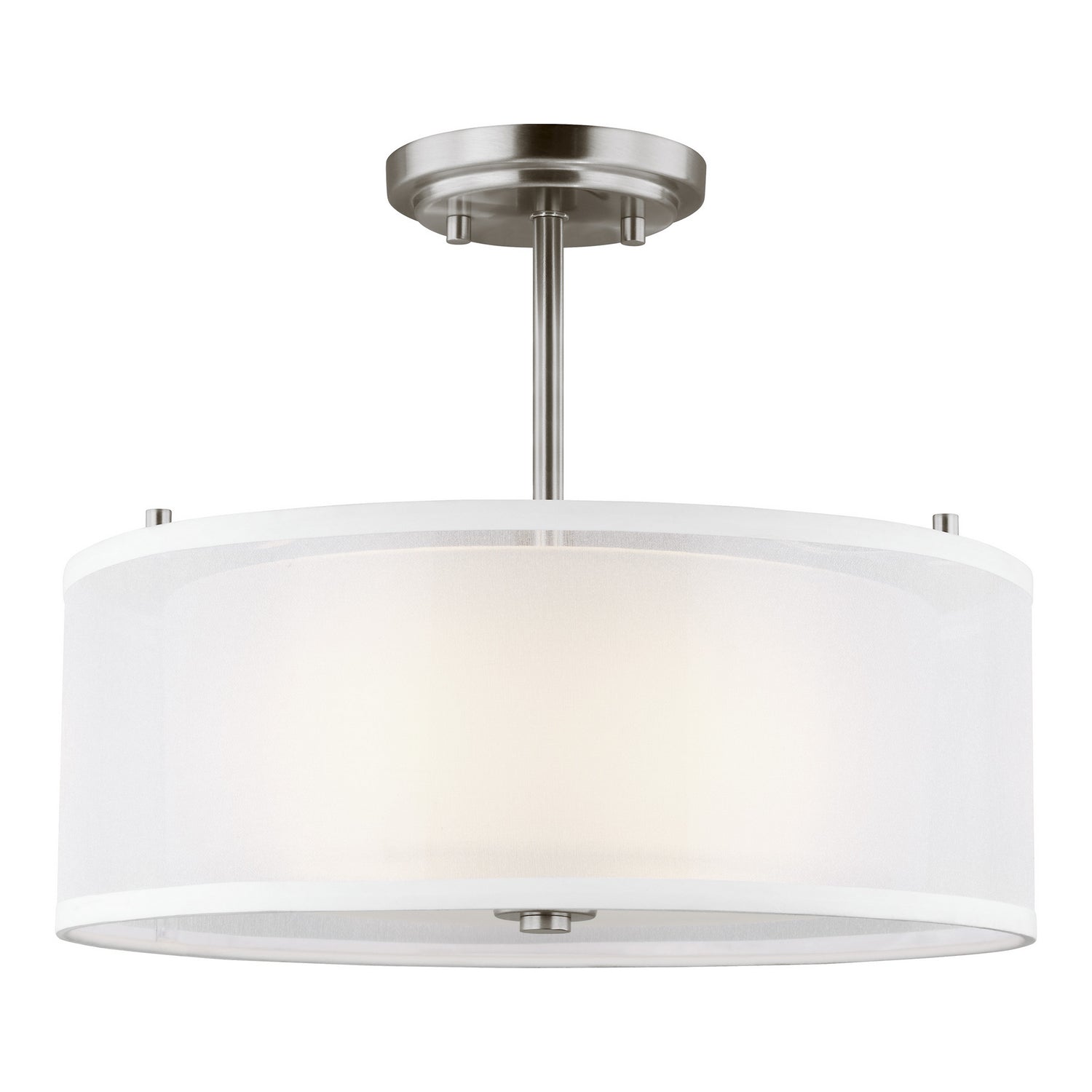 Generation Lighting. - 7737302-962 - Two Light Semi-Flush Mount - Elmwood Park - Brushed Nickel