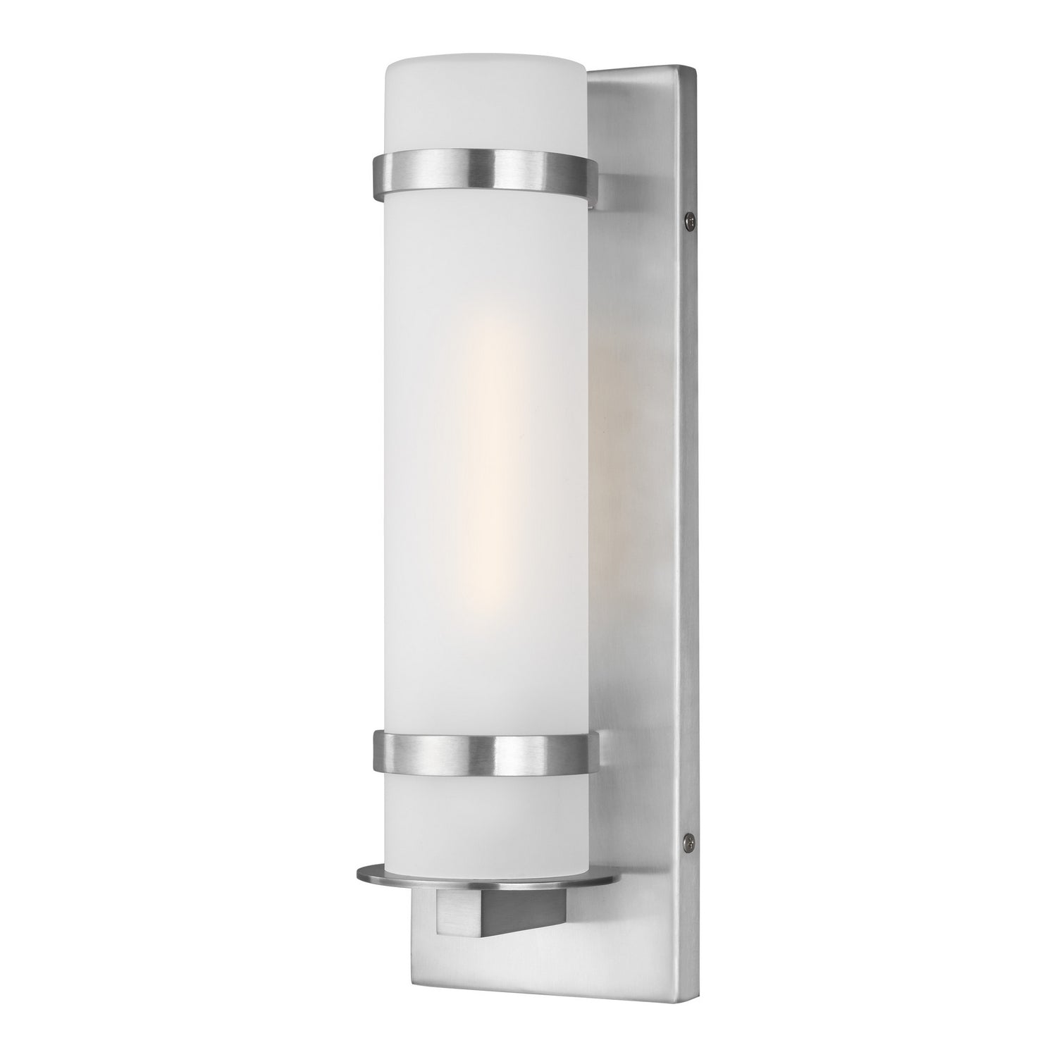 Generation Lighting. - 8518301-04 - One Light Outdoor Wall Lantern - Alban - Satin Aluminum