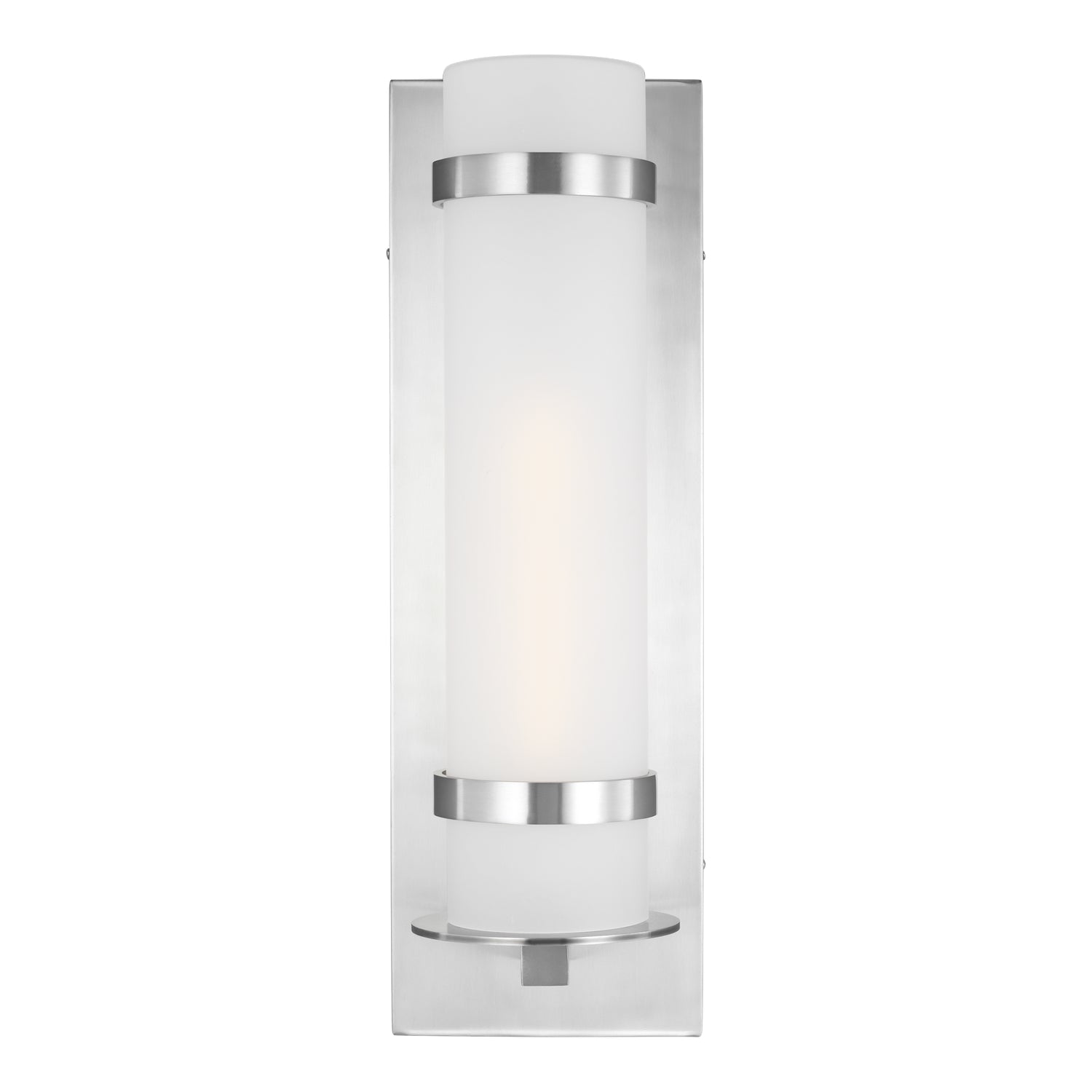 Generation Lighting. - 8718301-04 - One Light Outdoor Wall Lantern - Alban - Satin Aluminum