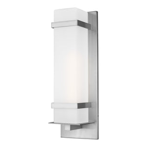 Generation Lighting. - 8720701-04 - One Light Outdoor Wall Lantern - Alban - Satin Aluminum