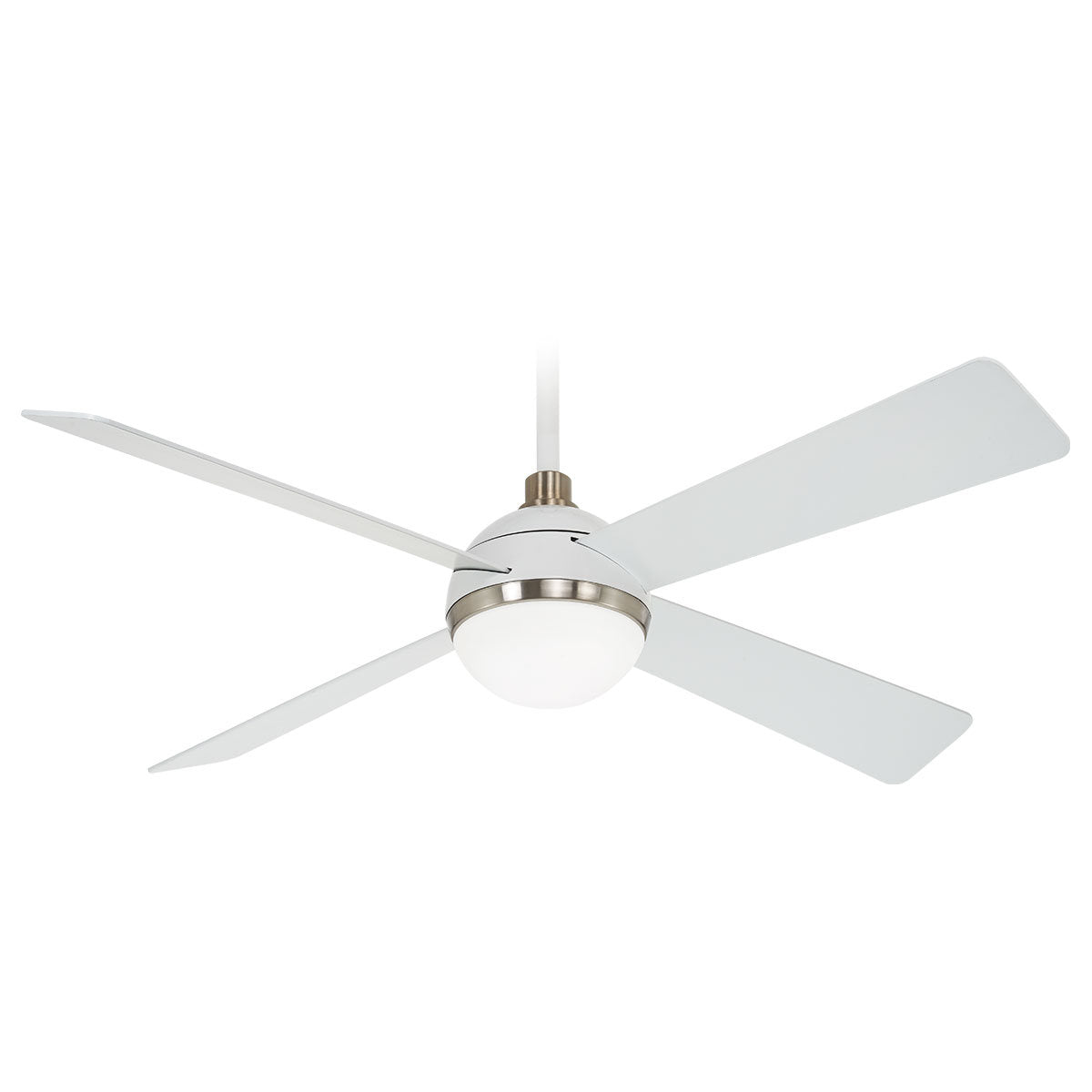 Minka Aire - F623L-WHF/BN - 54" Ceiling Fan - Orb - Flat White With Brushed Nickel