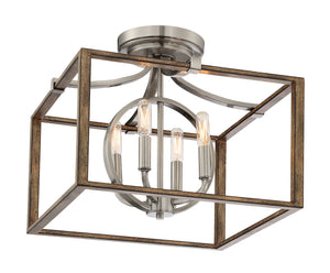 Minka-Lavery - 4013-280 - Four Light Semi Flush Mount - Country Estates - Brush Nickel