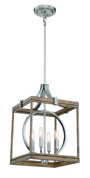 Minka-Lavery - 4014-280 - Four Light Pendant - Country Estates - Brush Nickel