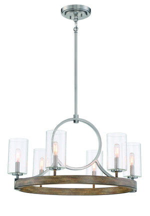 Minka-Lavery - 4015-280 - Six Light Chandelier - Country Estates - Brush Nickel