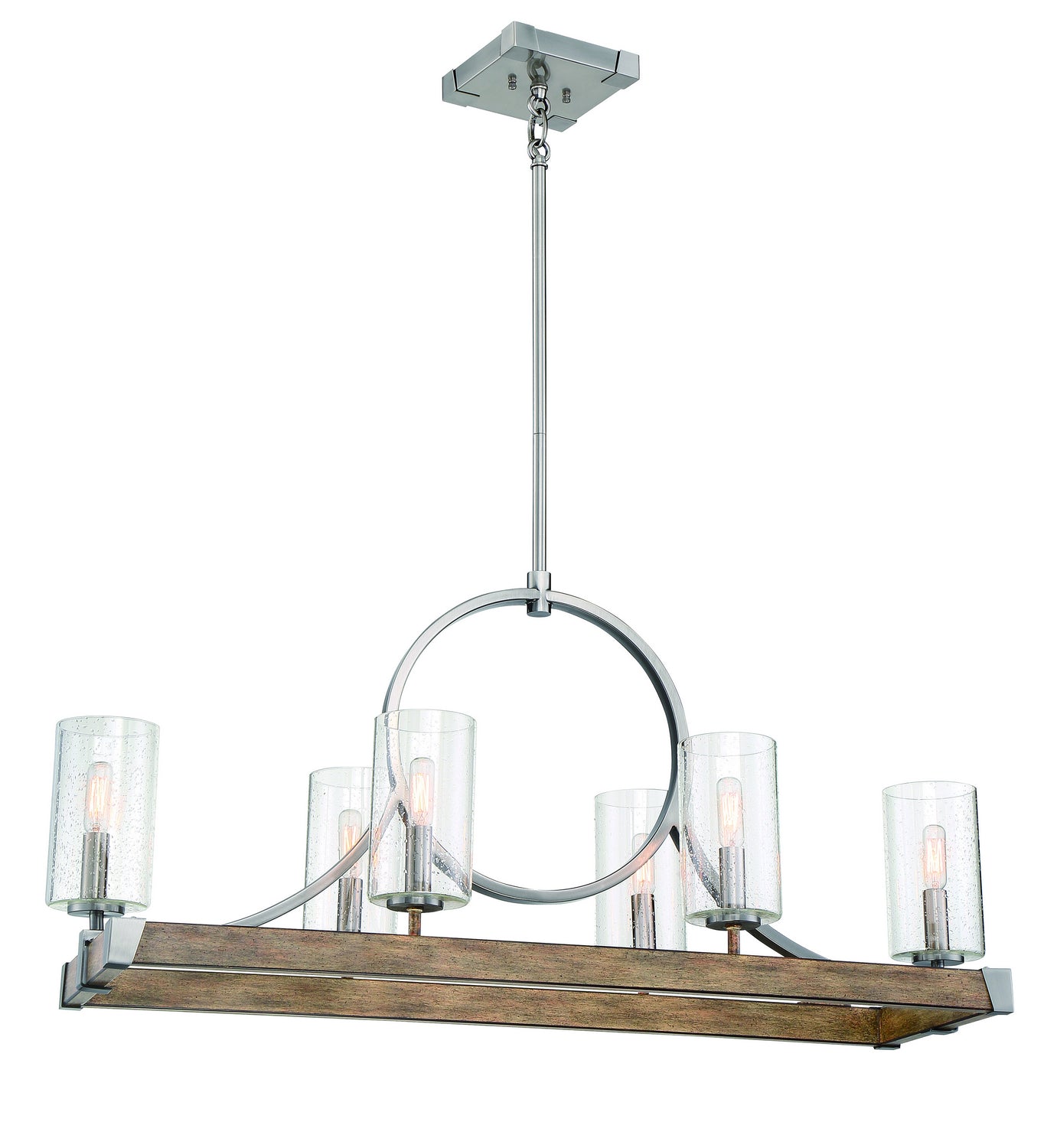 Minka-Lavery - 4016-280 - Six Light Island Pendant - Country Estates - Sun Faded Wood w/Brush Nickel