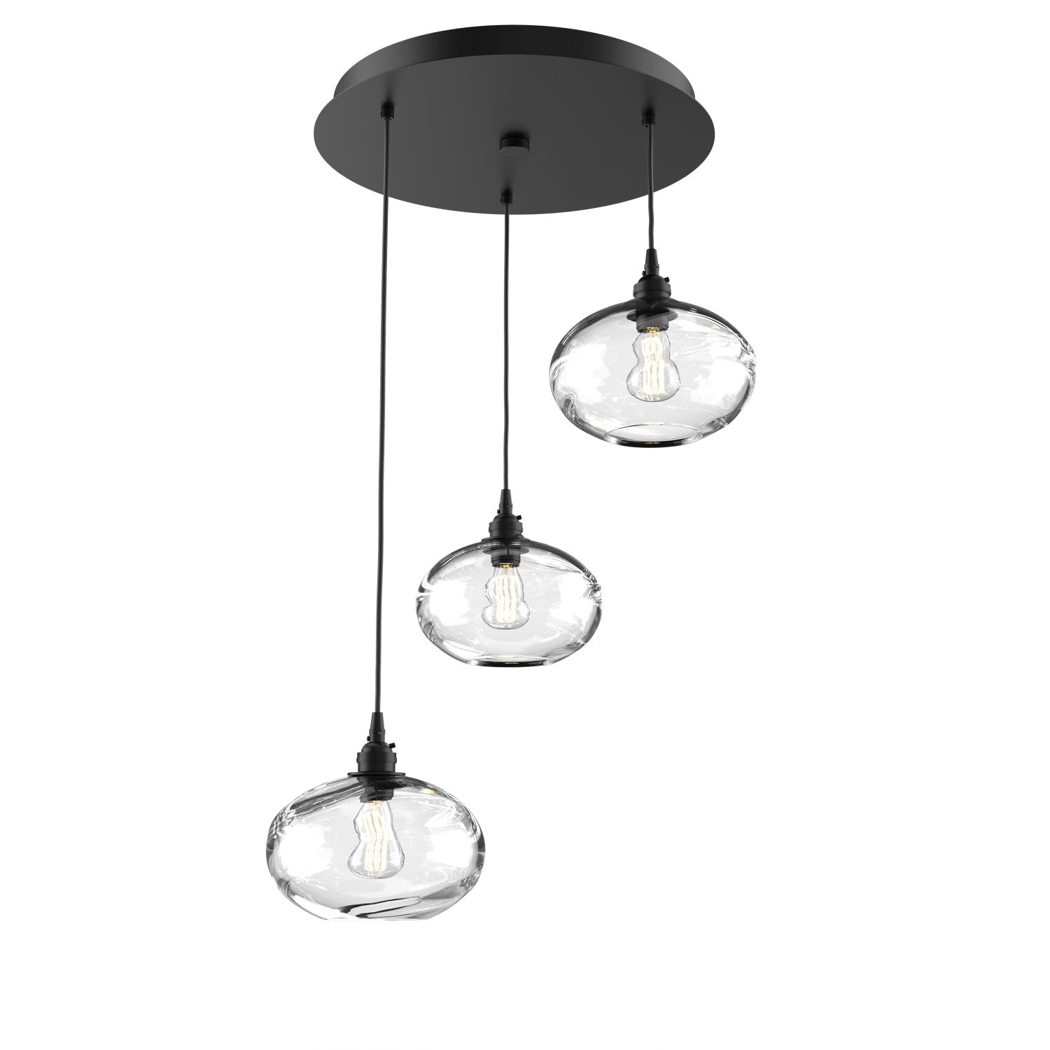 Hammerton Studio - CHB0036-03-MB-OC-C01-E2 - Three Light Pendant - Coppa - Matte Black