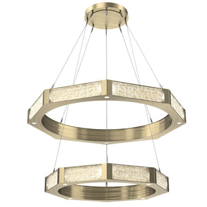 Hammerton Studio - CHB0061-2B-HB-GC-CA1-L1 - LED Chandelier - Glacier - Heritage Brass