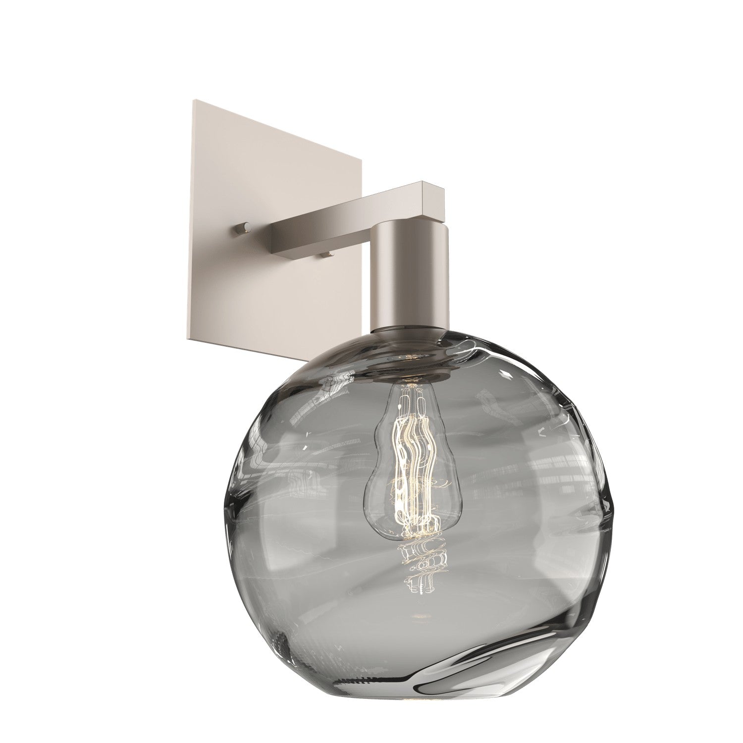 Hammerton Studio - IDB0047-14-BS-OS-E2 - One Light Wall Sconce - Optic Blown Glass - Beige Silver