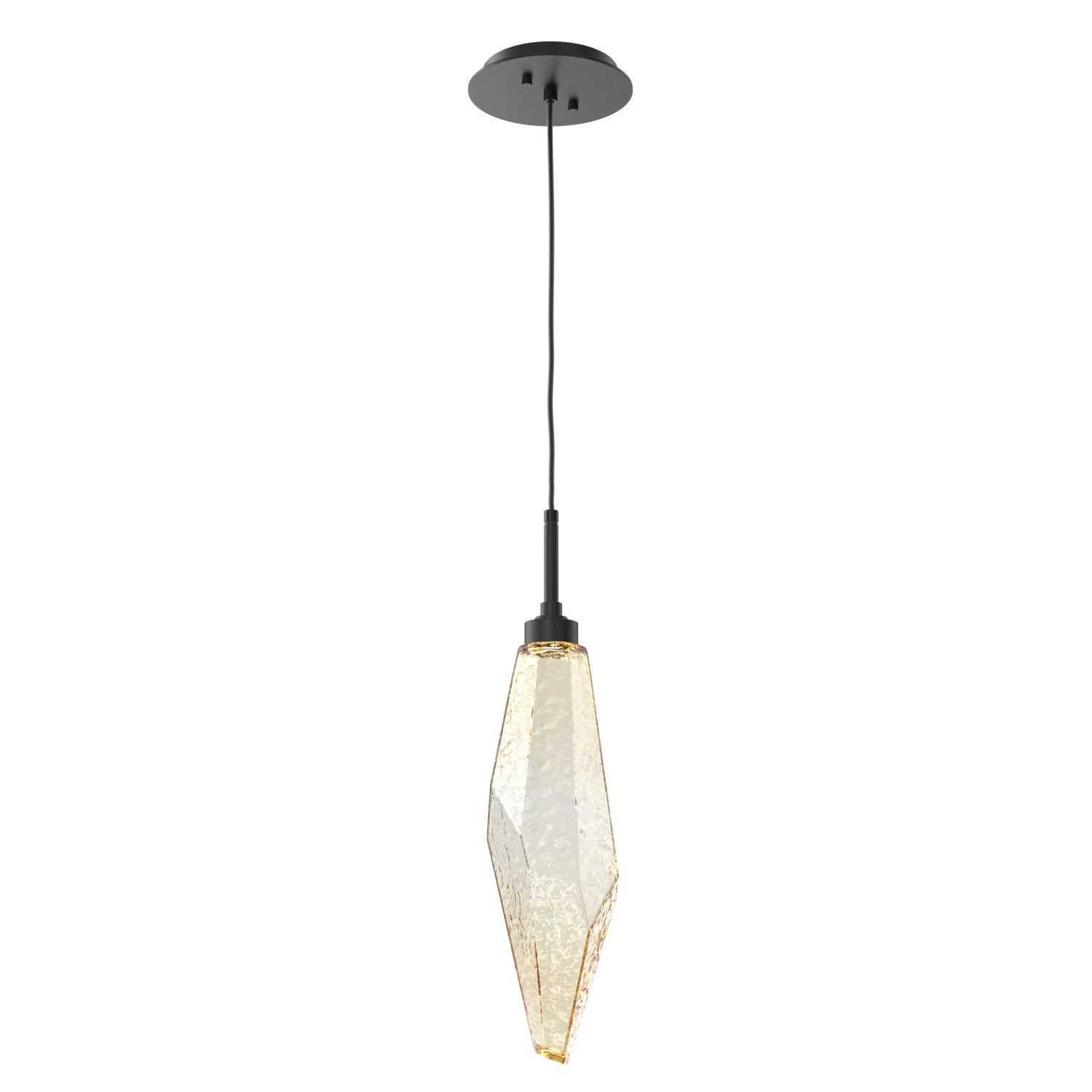 Hammerton Studio - LAB0050-19-MB-CA-C01-L1 - LED Pendant - Rock Crystal - Matte Black