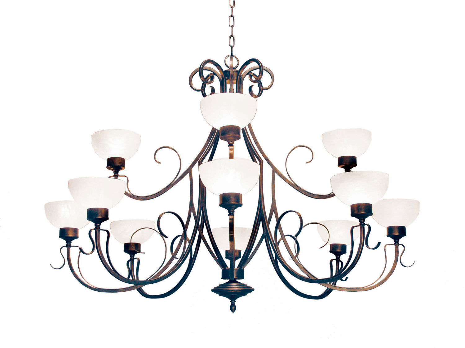 Meyda Tiffany - 119773 - Three Light Chandelier - Mirasol - Gilded Tobacco