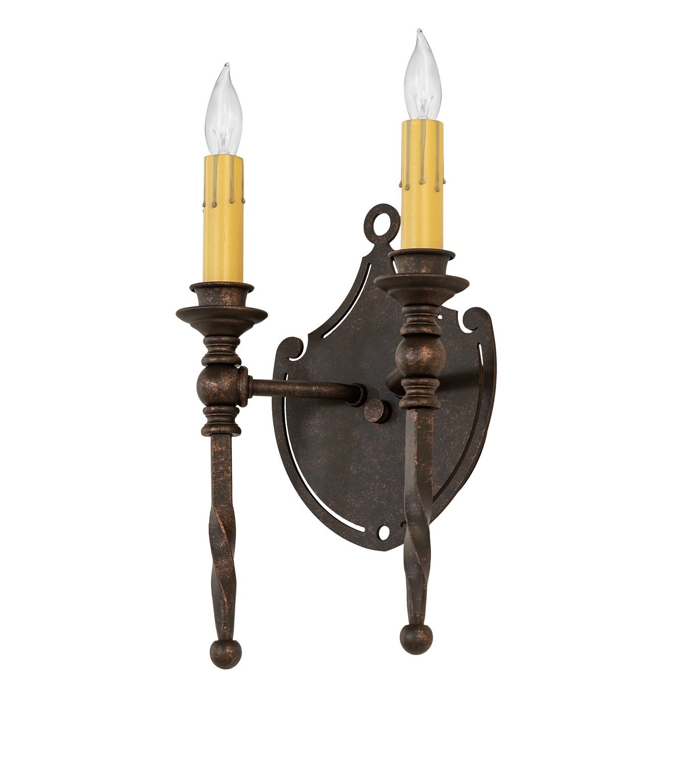 Meyda Tiffany - 120642 - Two Light Wall Sconce - Malta Crest - Gilded Tobacco