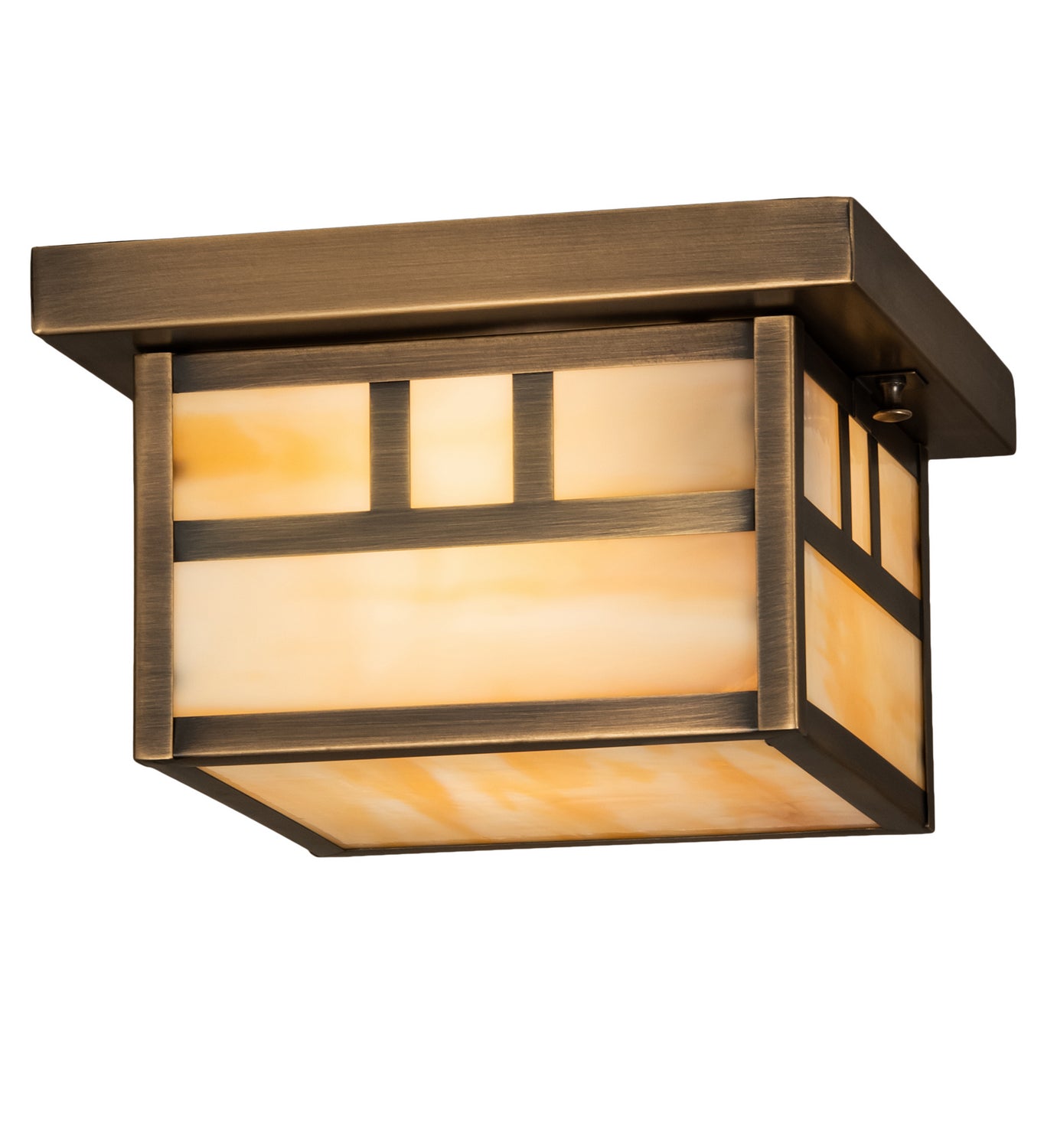 Meyda Tiffany - 212751 - One Light Flushmount - Hyde Park - Antique Brass