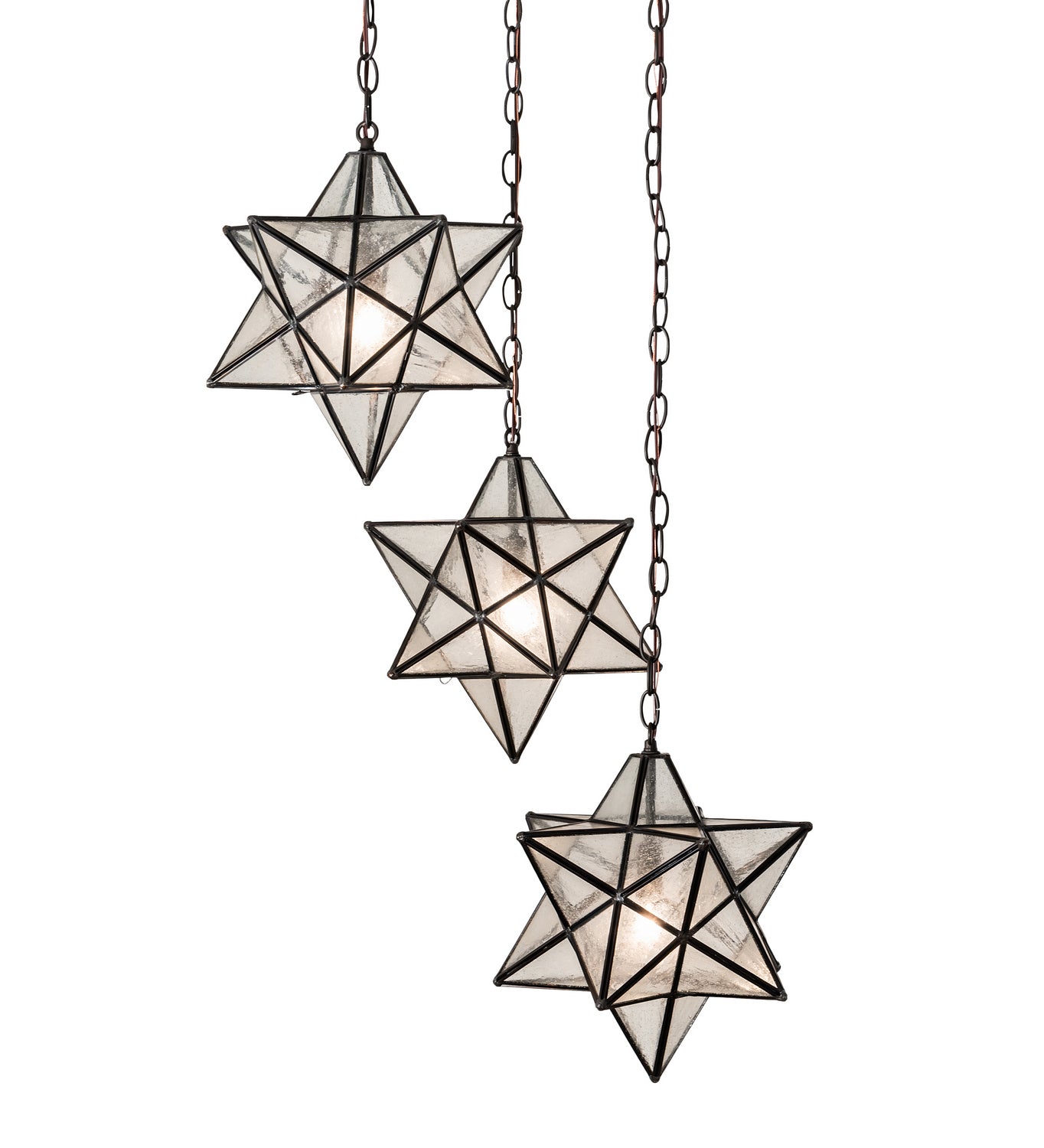 Meyda Tiffany - 213235 - Three Light Pendant - Moravian Star - Oil Rubbed Bronze