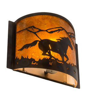 Meyda Tiffany - 213986 - One Light Wall Sconce - Running Horses - Dark Burnished Antique Copper