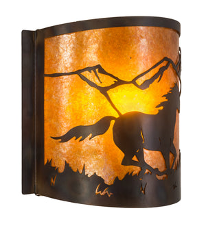 Meyda Tiffany - 213986 - One Light Wall Sconce - Running Horses - Dark Burnished Antique Copper