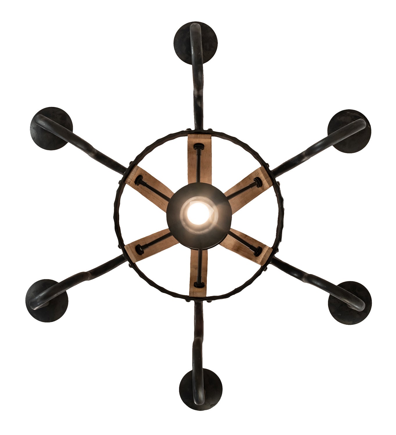 Meyda Tiffany - 214086 - Seven Light Chandelier - Barrel Stave - Costello Black And Charred Wood