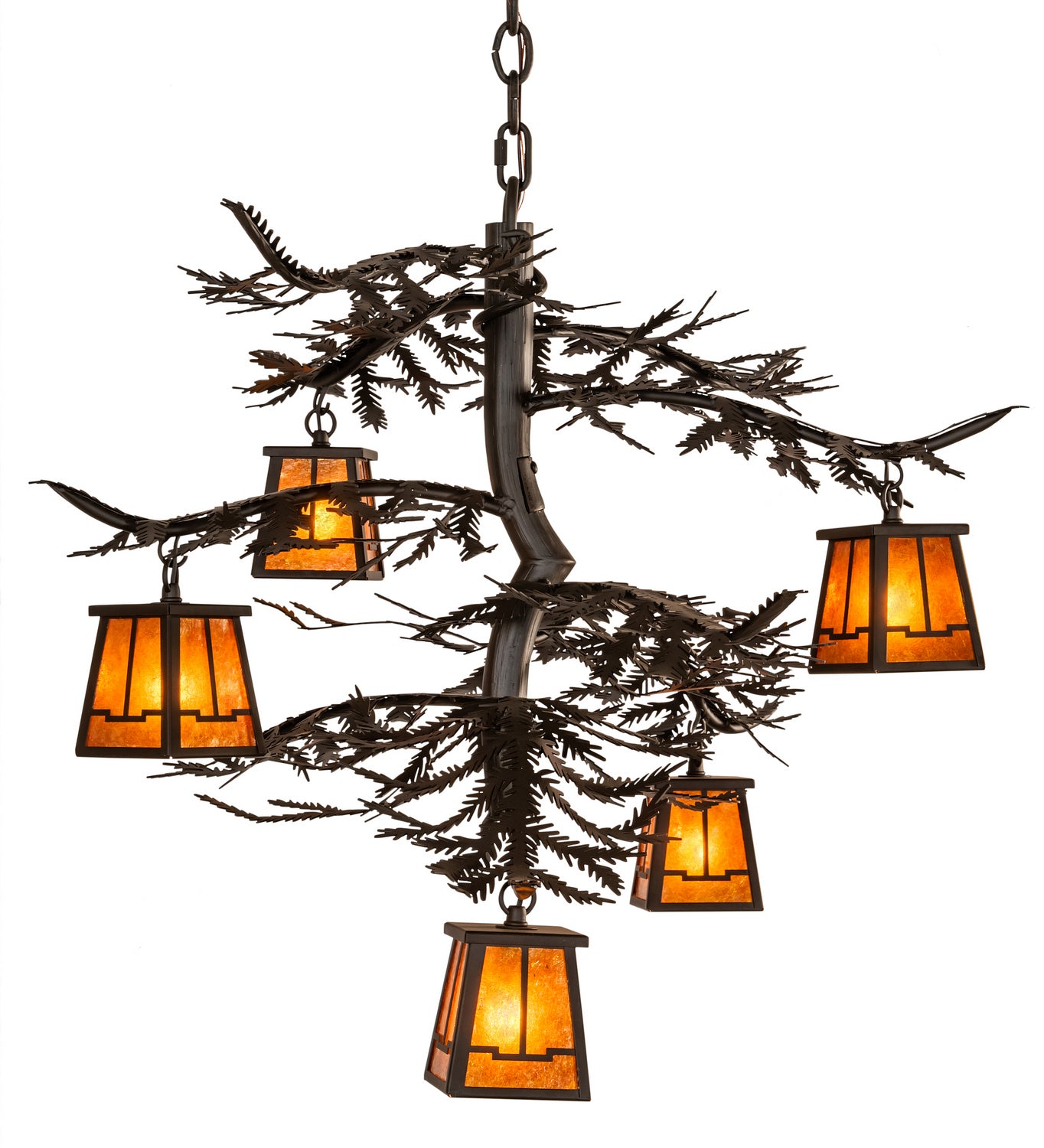 Meyda Tiffany - 214291 - Five Light Chandelier - Pine Branch - Oil Rubbed Bronze