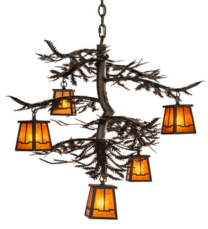 Meyda Tiffany - 214291 - Five Light Chandelier - Pine Branch - Oil Rubbed Bronze