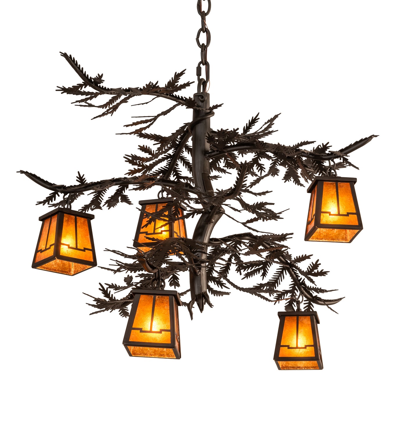 Meyda Tiffany - 214291 - Five Light Chandelier - Pine Branch - Oil Rubbed Bronze