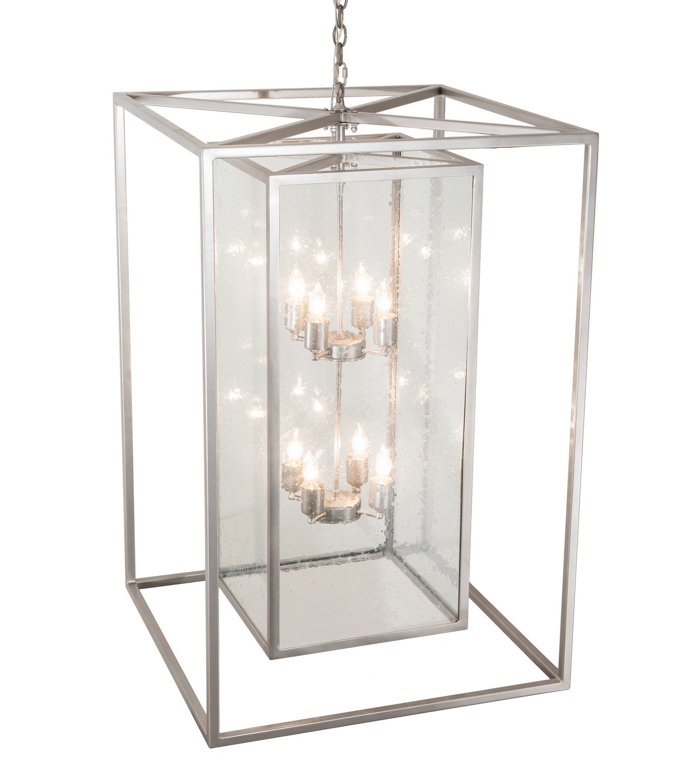 Meyda Tiffany - 215322 - Eight Light Pendant - Kitzi Box - Nickel Powder Coat