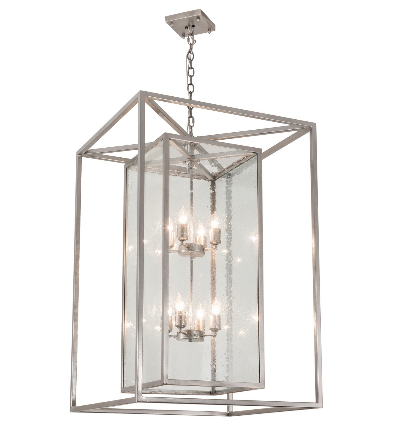 Meyda Tiffany - 215322 - Eight Light Pendant - Kitzi Box - Nickel Powder Coat