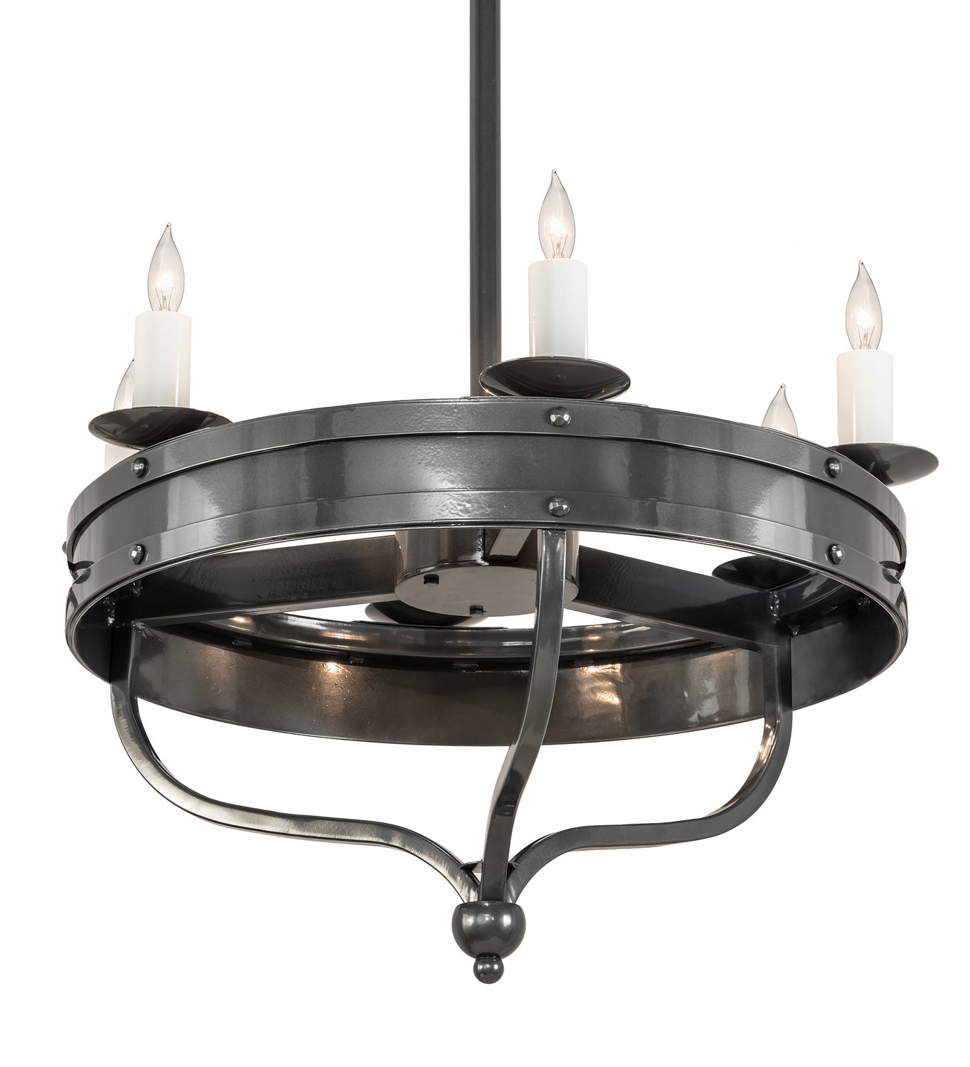 Meyda Tiffany - 215651 - Six Light Chandelier - Parnella - Charcoal Grey