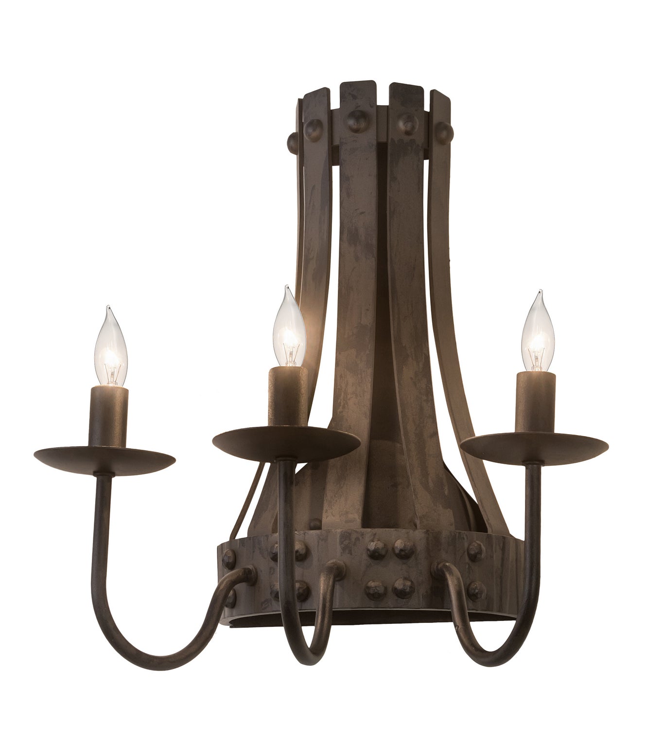 Meyda Tiffany - 215775 - Three Light Wall Sconce - Barrel Stave - Costello Black