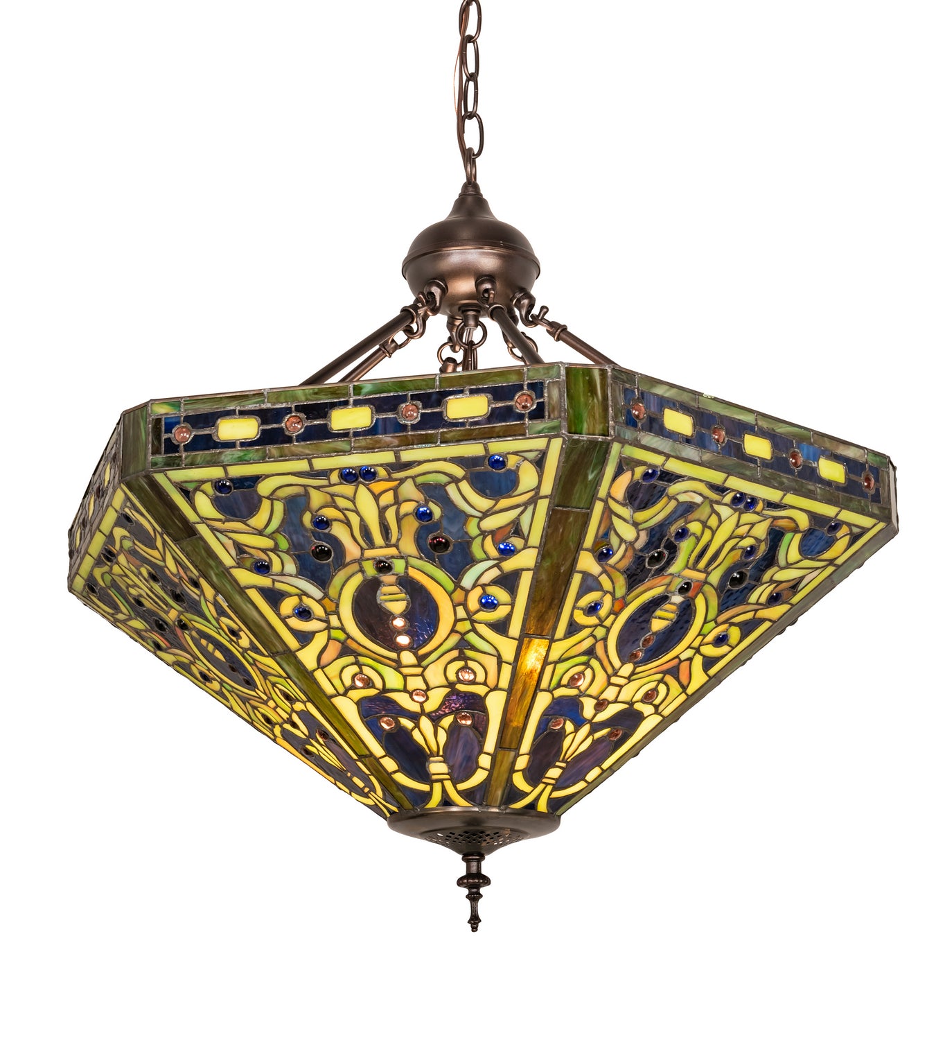 Meyda Tiffany - 215903 - Three Light Pendant - Tiffany Elizabethan