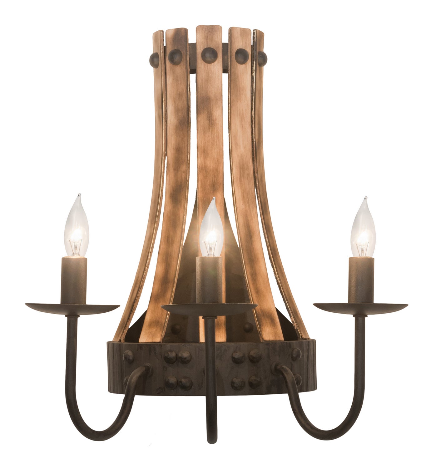 Meyda Tiffany - 215959 - Three Light Wall Sconce - Barrel Stave - Costello Black