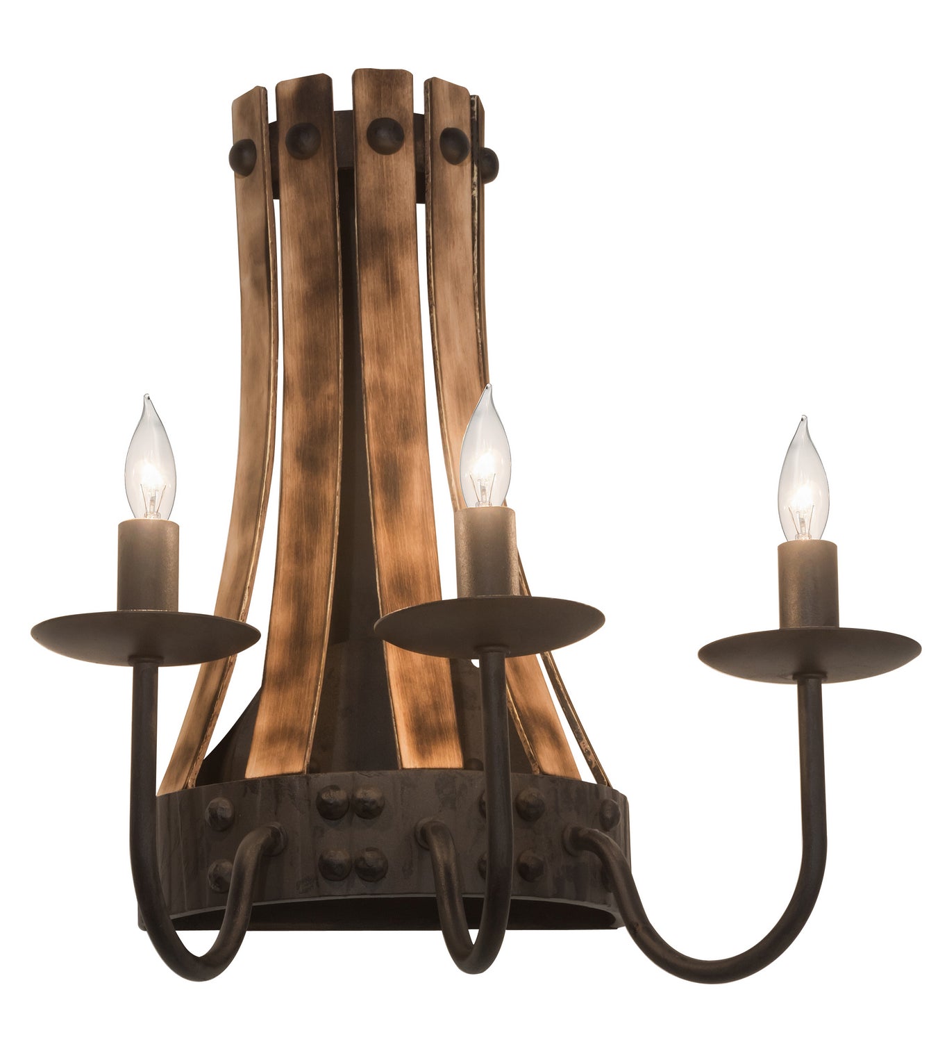 Meyda Tiffany - 215959 - Three Light Wall Sconce - Barrel Stave - Costello Black